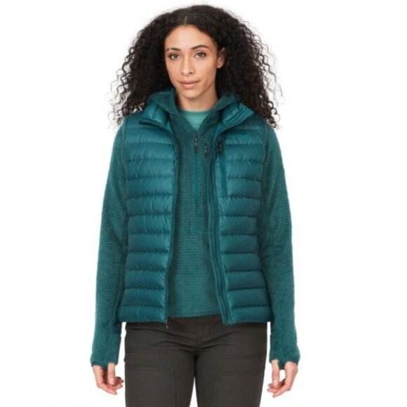 NEW!! Marmot Highlander Womens Down Vest XS Green Insulated Lightweight Packable - Picture 1 of 16